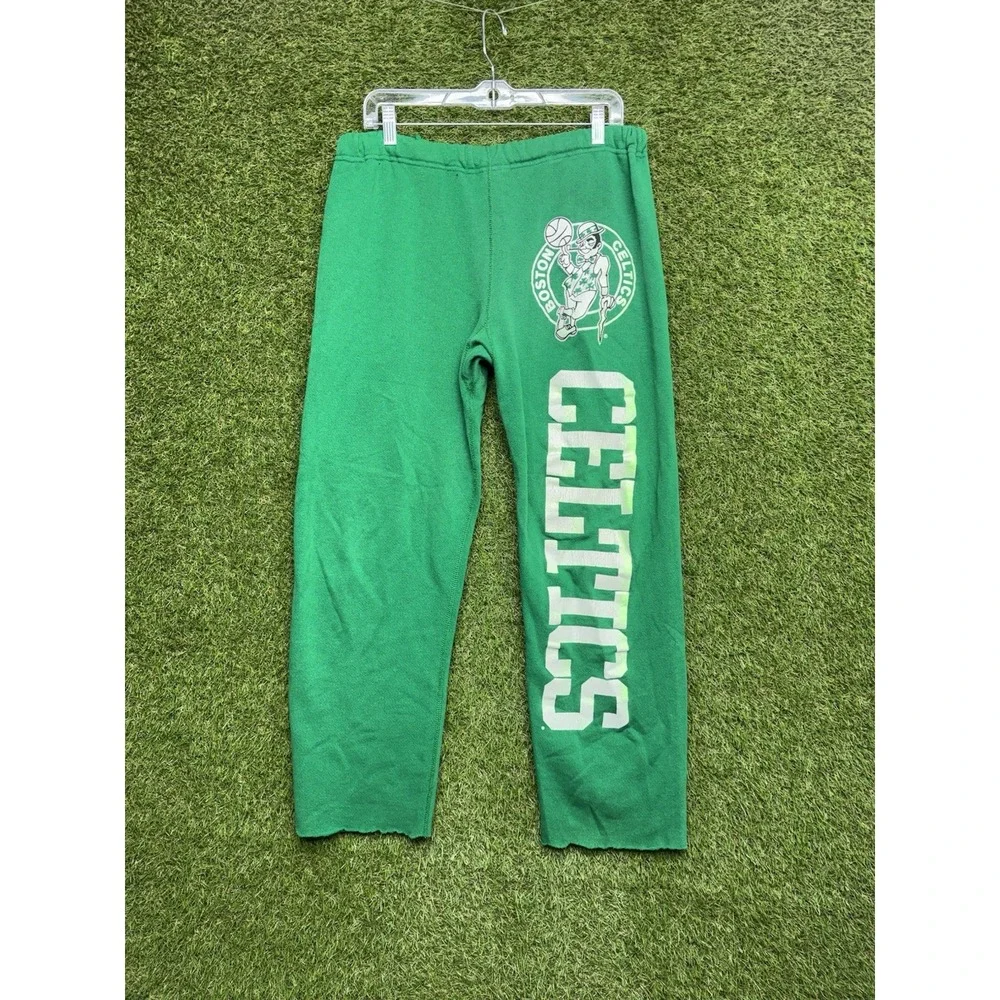 Vintage Boston Celtics Sweatpants Mens Large 32x28 Green Logo 7 NBA Basketball